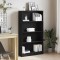 Gossi biblioteca cu 4 etaje stejar negru 80x24x143 cm lemn prelucrat