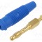 Conector banană 4mm albastru 32A 60V DC HIRSCHMANN T&amp;M neizolat