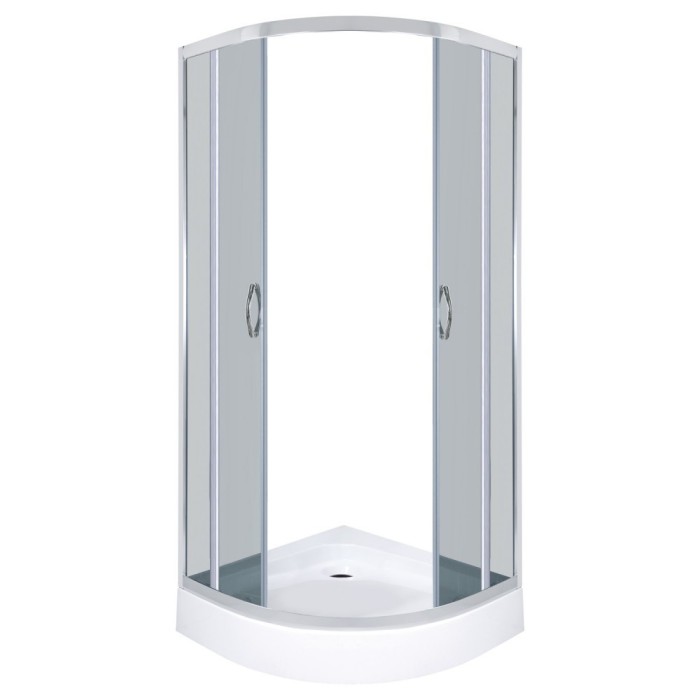 Cabină de duș curbată Intro 80x80 cu cădiță de duș