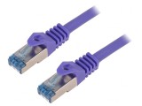 Patch cord S/FTP Cat6a LSZH Violet 0.25m 27AWG, Logilink