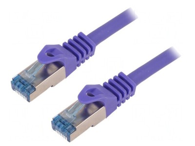 Patch cord S/FTP Cat6a LSZH Violet 0.25m 27AWG foto