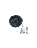 Pat Rotund Imblanit pentru Animale de Companie, Suprafata Antiaderenta, Calduros, Materiale Soft, 60 cm si 2 Perii pentru Indepa