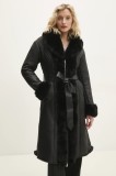 Answear Lab palton femei, culoarea negru, de tranzitie
