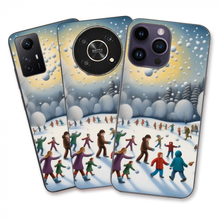 Husa Apple iPhone 11 Silicon Gel Tpu Model Copii la Joaca Iarna