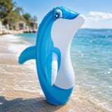 Con gonflabil delfin 3D, 70 cm, multicolor, pentru joaca si decor, CMCLASS