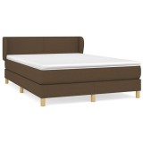 Cumpara ieftin Pat box spring cu saltea, maro inchis, 140x200 cm, textil
