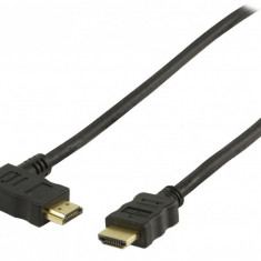 Cablu HDMI cu functie Ethernet 2m conectori drept si cotit 90 grade Valueline