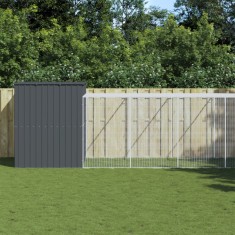 vidaXL Cușcă de c&acirc;ine cu țarc antracit 214x661x181 cm oțel galvanizat