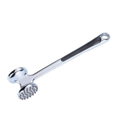 Ciocan pentru snitele si carne Cyrax, din aliaj de zinc, maner antialunecare, doua capete, 22 cm, argintiu