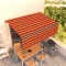 Copertină retractabilă automat cu stor, portocaliu&amp;maro, 4x3 m
