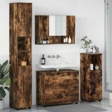 vidaXL Set de mobilier pentru baie cu sertar 4 pcs Stejar afumat