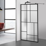 Paravan dus walk-in Aqua Roy Black, model Urban negru, sticla 8 mm mata securizata, anticalcar, 90x195 cm