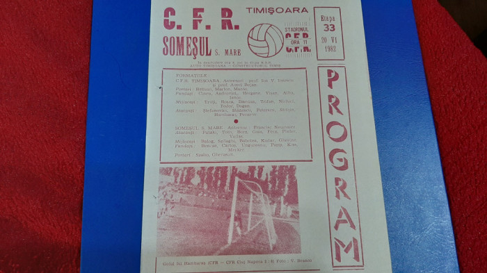 program CFR Timisoara - Somesul SM
