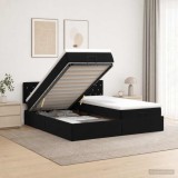 Cumpara ieftin Pat ottoman cu saltea cu headboard 2 pcs Negru Catifea