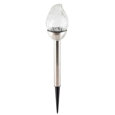 Lampa solara LED multicolor, senzor crepuscular, inaltime 42 cm foto