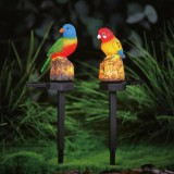 Lampa solara LED papagal gradina, 42 cm, 1 LED alb cald, incarcare automata IP44