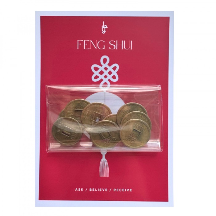 Set 10 monede chinezesti medii feng shui pentru noroc