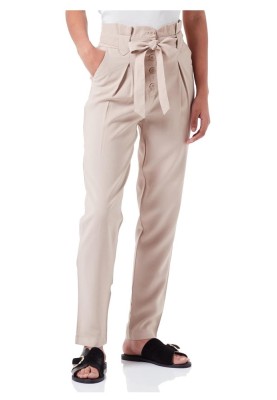 Pantaloni lungi eleganti pentru femei Naf Naf, bej, marime 40 - OUTLET foto