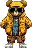 Sticker decorativ, Teddy Hip Hop, Galben, 90 cm, 1332STK-9