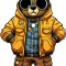 Sticker decorativ, Teddy Hip Hop, Galben, 90 cm, 1332STK-9