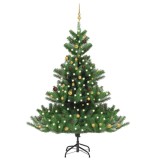 Cumpara ieftin Pom Crăciun artificial brad Nordmann LED&amp;globuri verde 240 cm