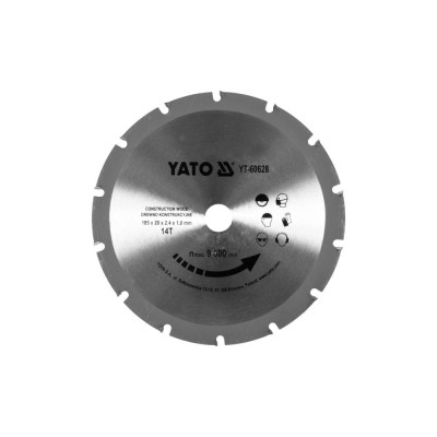 Disc circul pt lemn cu cuie 185x14tx20mm Yato YT-60628 foto