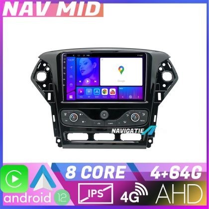 Navigatie Ford Mondeo 2011 2014 EDOTEC-LITE Android Ecran 720P Octa Core 4 64 Carplay CarStore Technology