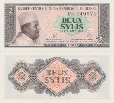 1981, 2 Sylis (P-21a) - Guinea - stare UNC foto