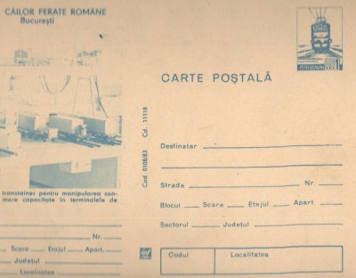 CPI B14276 CARTE POSTALA - MUZEUL CAILOR FERATE. MACHETA UNUI TRANSTAINER foto