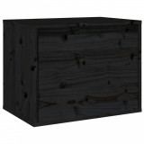 Dulap de perete, negru, 45x30x35 cm, lemn masiv de pin