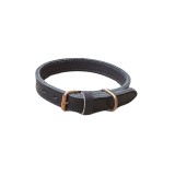 Zgarda Caini Piele Naturala Dubla Neagra, Talie Medie, M, Ajustabila 30-38cm, 55cm x 2cm