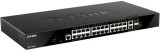 Switch 28 porturi Gigabit 24 PoE 10/100/1000 Base-t D-Link - DGS-1520-28 SafetyGuard Surveillance