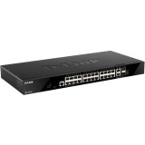 Switch 28 porturi Gigabit 24 PoE 10/100/1000 Base-t D-Link - DGS-1520-28 SafetyGuard Surveillance