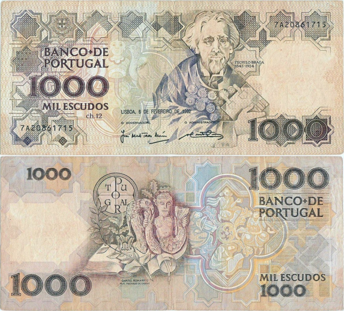 1992 (6 II), 1,000 Escudos (P-181i.2) - Portugalia