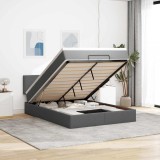 vidaXL Pat otoman cu saltea țesătură gri &icirc;nchis 140x200 cm 3311381