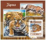 Timbre Mozambic 2015 - Tigri/Bloc, Straine dupa 1950