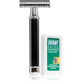 Percy Nobleman Safety Razor aparat de ras tradițional + lame de rezervă 1 buc