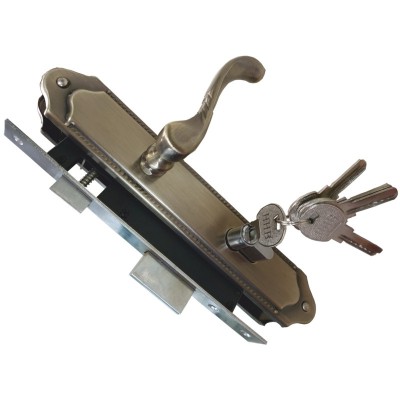 Broasca completa pe butuc, gri-antic, 5 chei, 85 x40 mm foto