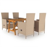 VidaXL Set mobilier de grădină, 5 piese, bej