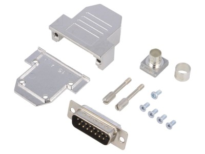 Conector D-Sub 15 PIN Tată, negru foto