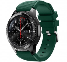 Curea ceas Smartwatch Samsung Gear S3, iUni 22 mm Silicon Green foto