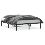 Cumpara ieftin Cadru pat metalic, negru, 135x190 cm