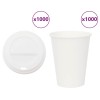 VidaXL Cești de cafea din h&acirc;rtie cu capace 1000 buc 12 oz 300 ml 3325217