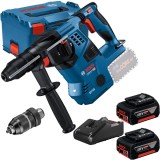 Bosch GBH 18V-28 CF + GBA + GAL 18V-40 - Rotopercutor SDS-Plus 3.3 J mandrina interschimbabila valiza speciala + Set 2 acumulatori si incarcator Li-Io