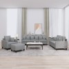 VidaXL Set de canapele cu perne, 4 piese, gri deschis, material textil