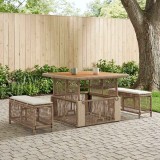 vidaXL Set de masă pentru grădină cu pernă 3 pcs Bej și crem poliratan 42026746