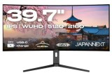Monitor IPS LED JAPANNEXT 39.7inch JN-5X40, WUHD (5120 x 2160), HDMI, DisplayPort, Ecran curbat, Boxe (Negru)