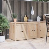 vidaXL Dulap Bucătărie Maro Lemn Masiv Pin 106x55x64cm | Bufet Depozitare cu Rafturi &amp; Uși | Mobilier Bucătărie