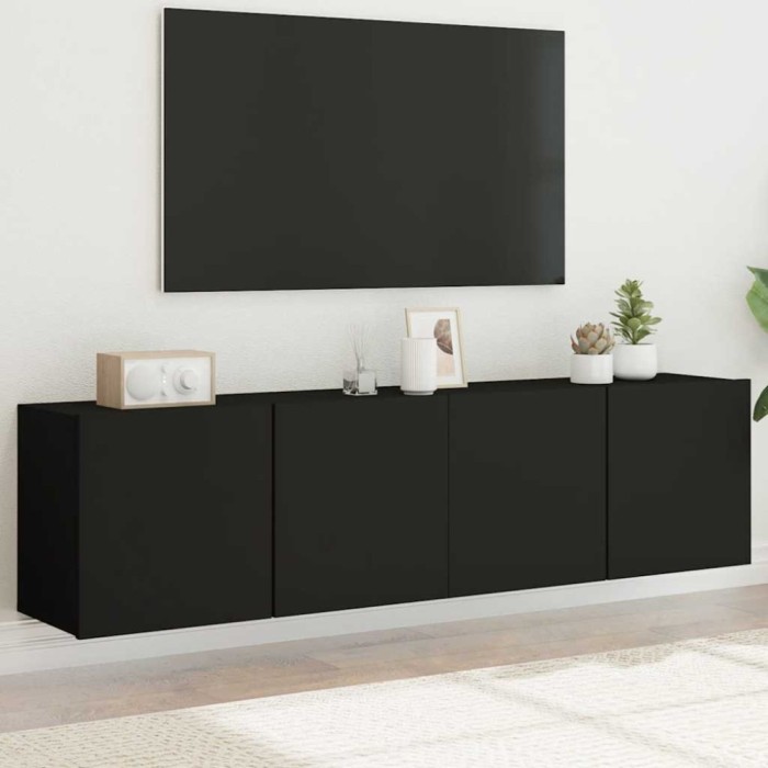 vidaXL Comodă TV de perete, 2 buc. negru, 80x30x41 cm 836955
