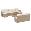 Set canapele de gradina cu perne, 11 piese, bej, poliratan